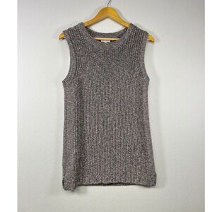 Casual Preppy Knit Sweater Womens Large Multicolor Marled Sleeveless Crewneck